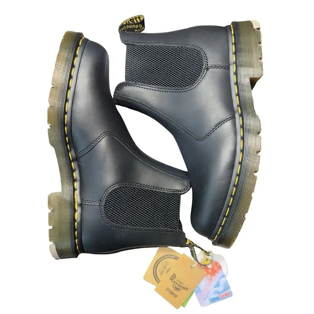Dr. Martens 2976 SR Chelsea Boots Black Leather Slip Resistant Mens 9 Womens 10